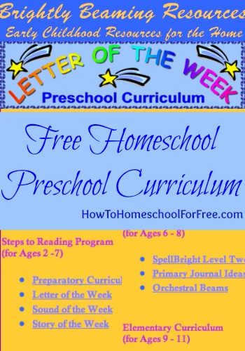 FREE Homeschool Preschool and Elementary Curriculum by Brightly Beaming Resources!