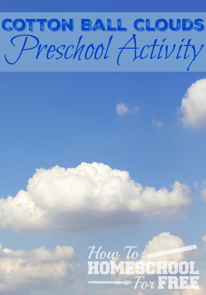Here's a FUN and educational preschool activity to teach about clouds using cotton balls!!