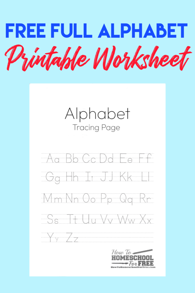 FREE Full Alphabet Printable Tracing Page! (Upper and Lower Case)